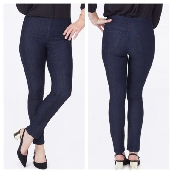 NYDJ Alina Skinny Ankle Pull-On Jeans 4 Dark High Waist Stretch - Picture 2 of 7